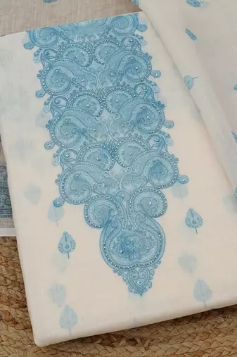 printed linen unstitched dress material