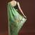 Green woven design muga saree with blouse