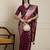 Purple woven design banarssi saree with unstitched blouse