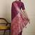 Purple woven design banarssi saree with unstitched blouse
