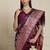 Purple woven design banarssi saree with unstitched blouse