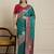 Sea green ethnic motif woven design zari banarasi satin silk saree & blouse piece