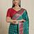 Sea green ethnic motif woven design zari banarasi satin silk saree & blouse piece
