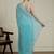 Blue solid embellished beads and stones saree