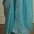 Blue solid embellished beads and stones saree