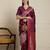 Purple ethnic motif woven design with unstitched blouse