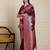 Purple ethnic motif woven design with unstitched blouse
