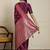 Purple ethnic motif woven design with unstitched blouse