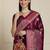 Purple ethnic motif woven design with unstitched blouse