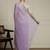 Lavender embroidered embellished saree with unstitched blouse