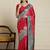 Red ethnic motifs woven design zari banarasi saree