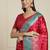 Red ethnic motifs woven design zari banarasi saree