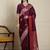 Purple ethnic motif woven design banarasi saree