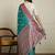 Sea green ethnic motifs zari woven design banarasi saree with blouse piece