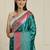 Sea green ethnic motifs zari woven design banarasi saree with blouse piece