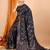 Black zari-woven art silk saree with unstitched blouse