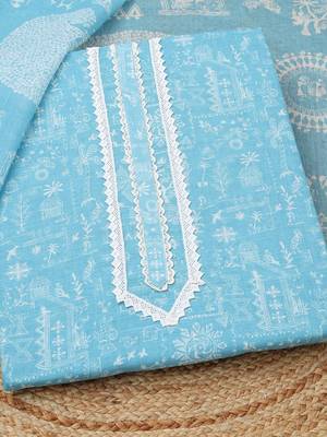 printed linen unstitched dress material 2