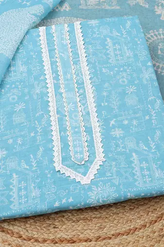 printed linen unstitched dress material