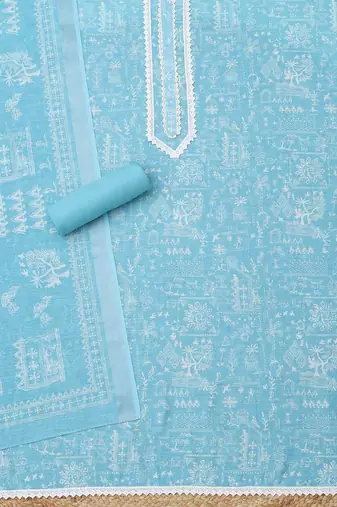 printed linen unstitched dress material
