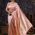 Pink woven design pure linen banarasi sarees
