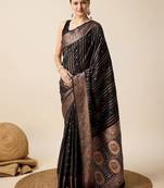 Black woven design kanjivaram silk saree