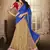 Multicolor Net And Dupatta Chiffon Embroidered Work Unstitched Lehenga Choli
