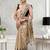 Beige art silk dark sand brown sarees