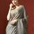 Grey woven design chanderi sarees with blouse piece