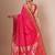 Pink woven design banarasi saree with blouse piece
