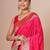 Pink woven design banarasi saree with blouse piece