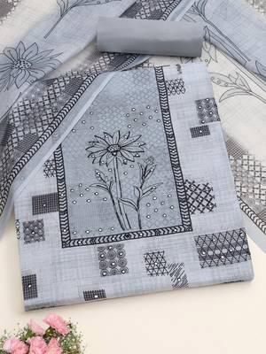 printed linen unstitched dress material 1