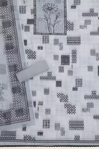 printed linen unstitched dress material