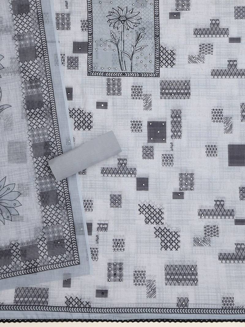 printed linen unstitched dress material