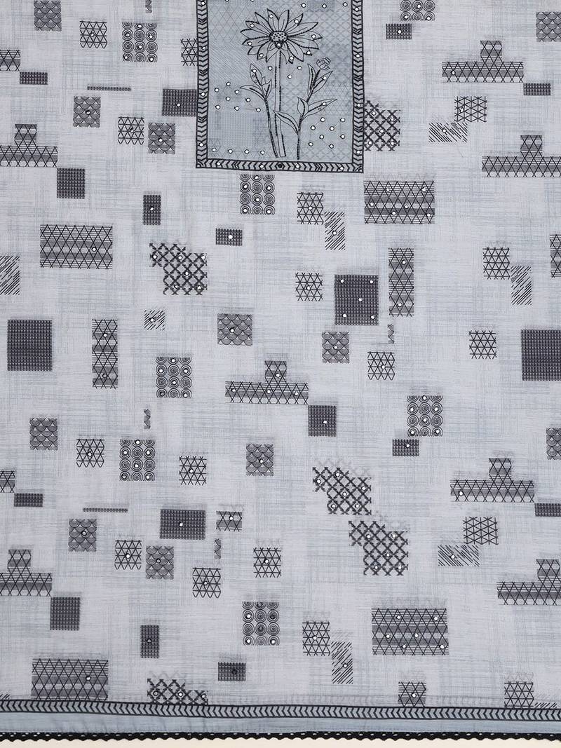 printed linen unstitched dress material