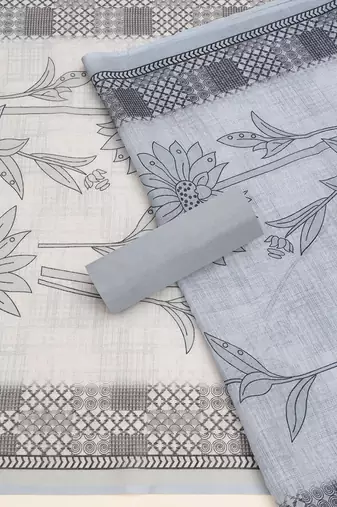 printed linen unstitched dress material