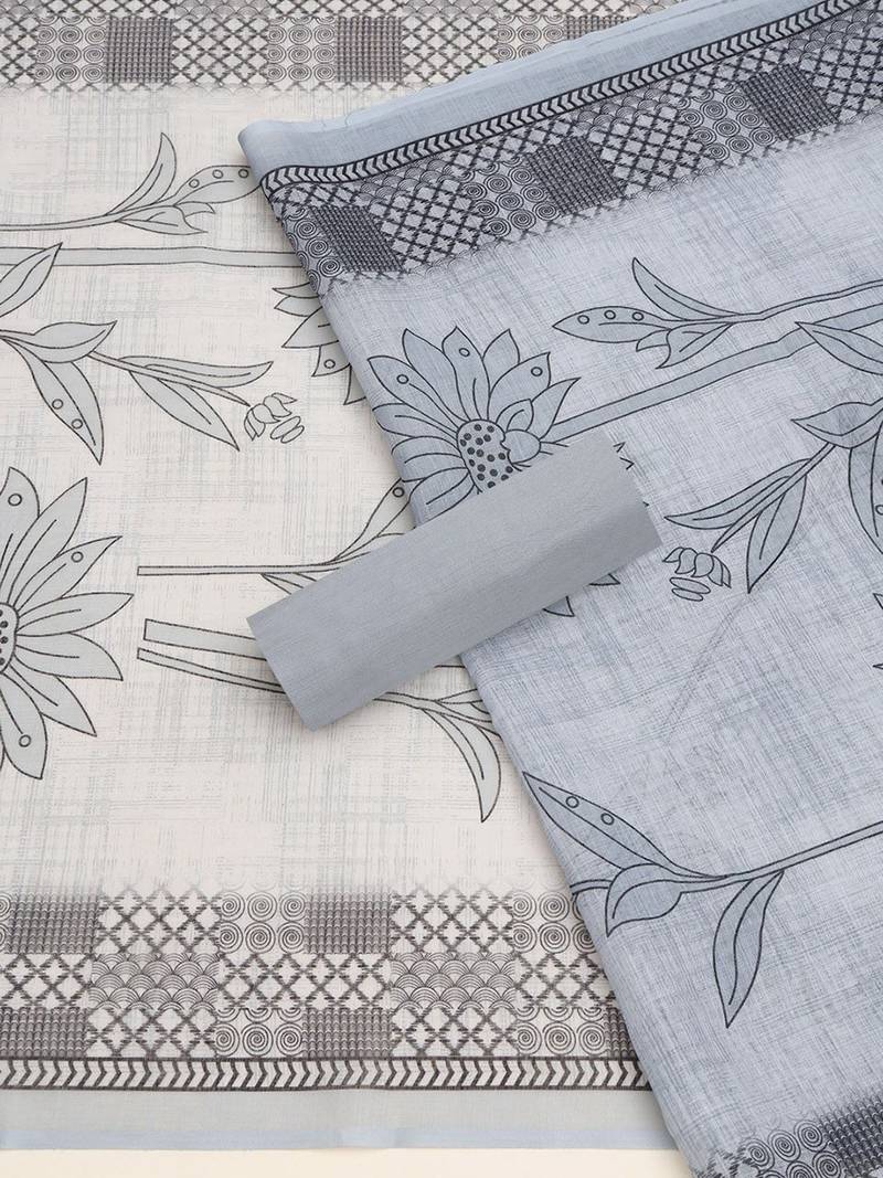 printed linen unstitched dress material