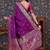 Purple woven design banarasi sarees blouse piece