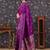 Purple woven design banarasi sarees blouse piece