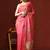 Pink woven design chanderi sarees with blouse piece