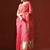Pink woven design chanderi sarees with blouse piece