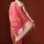 Pink woven design chanderi sarees with blouse piece