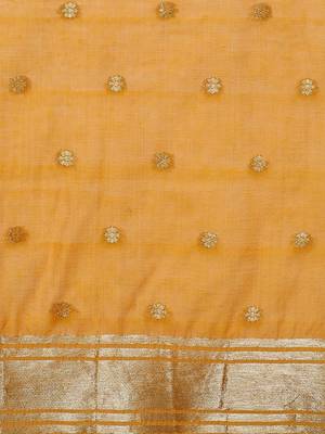 Pink woven design chanderi sarees with blouse piece 5
