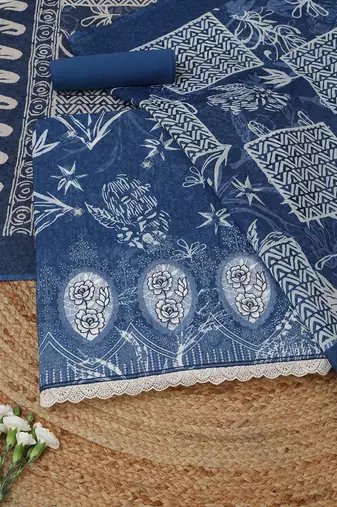 printed linen unstitched dress material