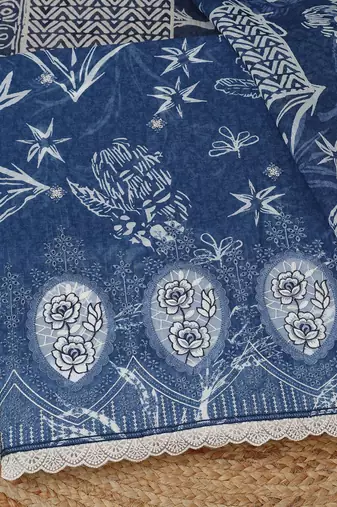 printed linen unstitched dress material