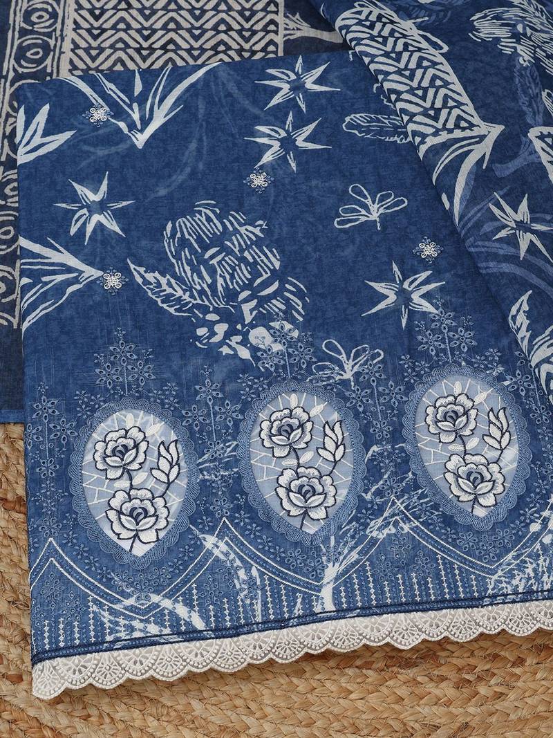 printed linen unstitched dress material