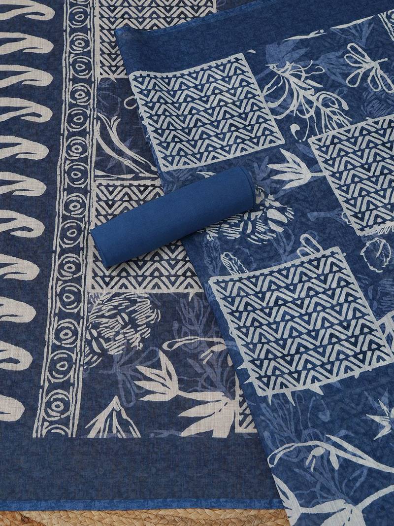 printed linen unstitched dress material