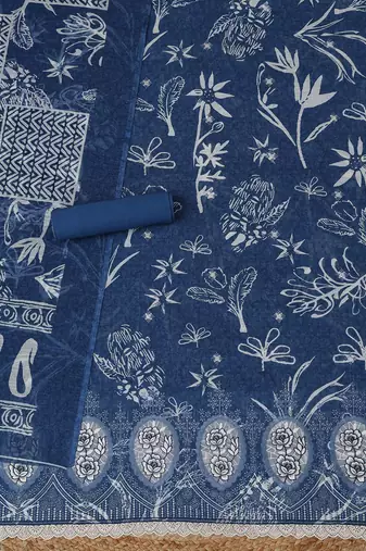 printed linen unstitched dress material
