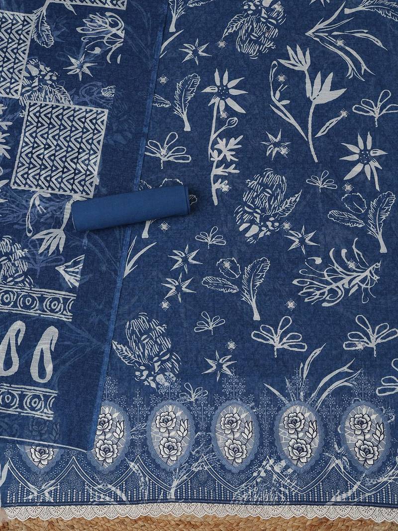 printed linen unstitched dress material