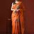 Orange woven design chanderi sarees with blouse piece