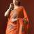 Orange woven design chanderi sarees with blouse piece